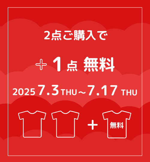 2点購入で+1点無料キャンペーン